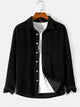 Casual Solid Color Corduroy Lapel Shirt