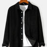 Casual Solid Color Corduroy Lapel Shirt