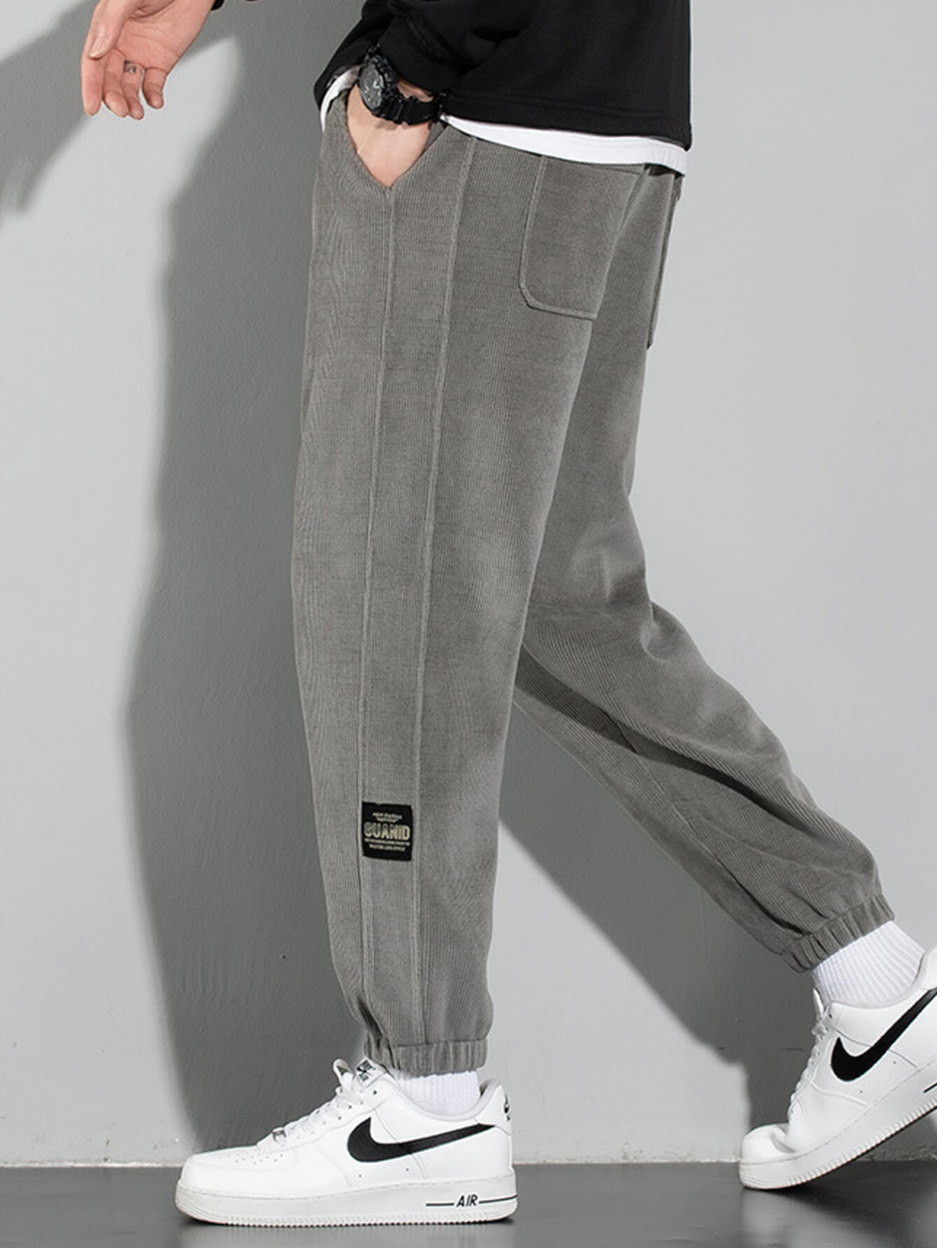 Casual Solid Color Corduroy Warm Pants