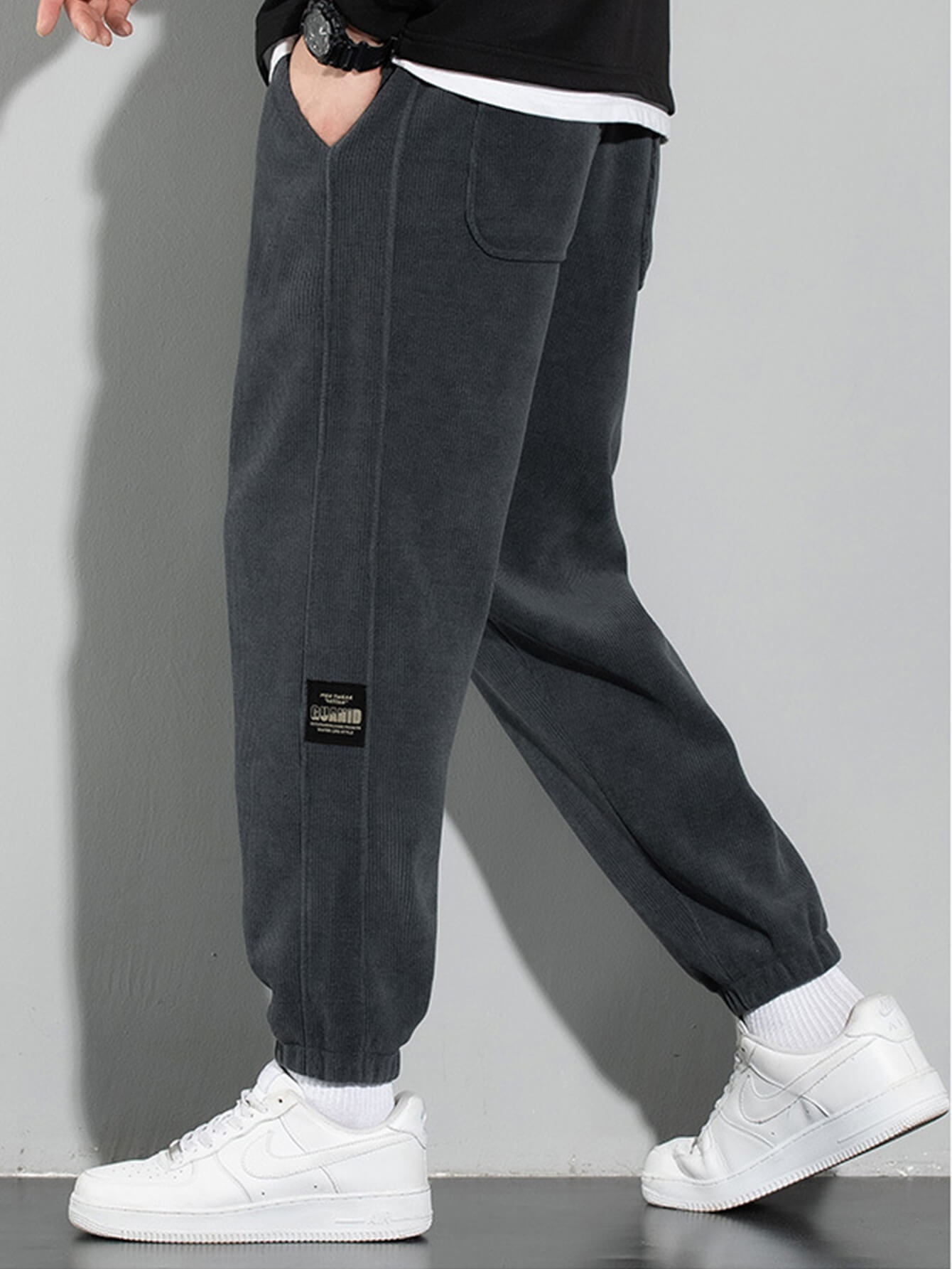 Casual Solid Color Corduroy Warm Pants