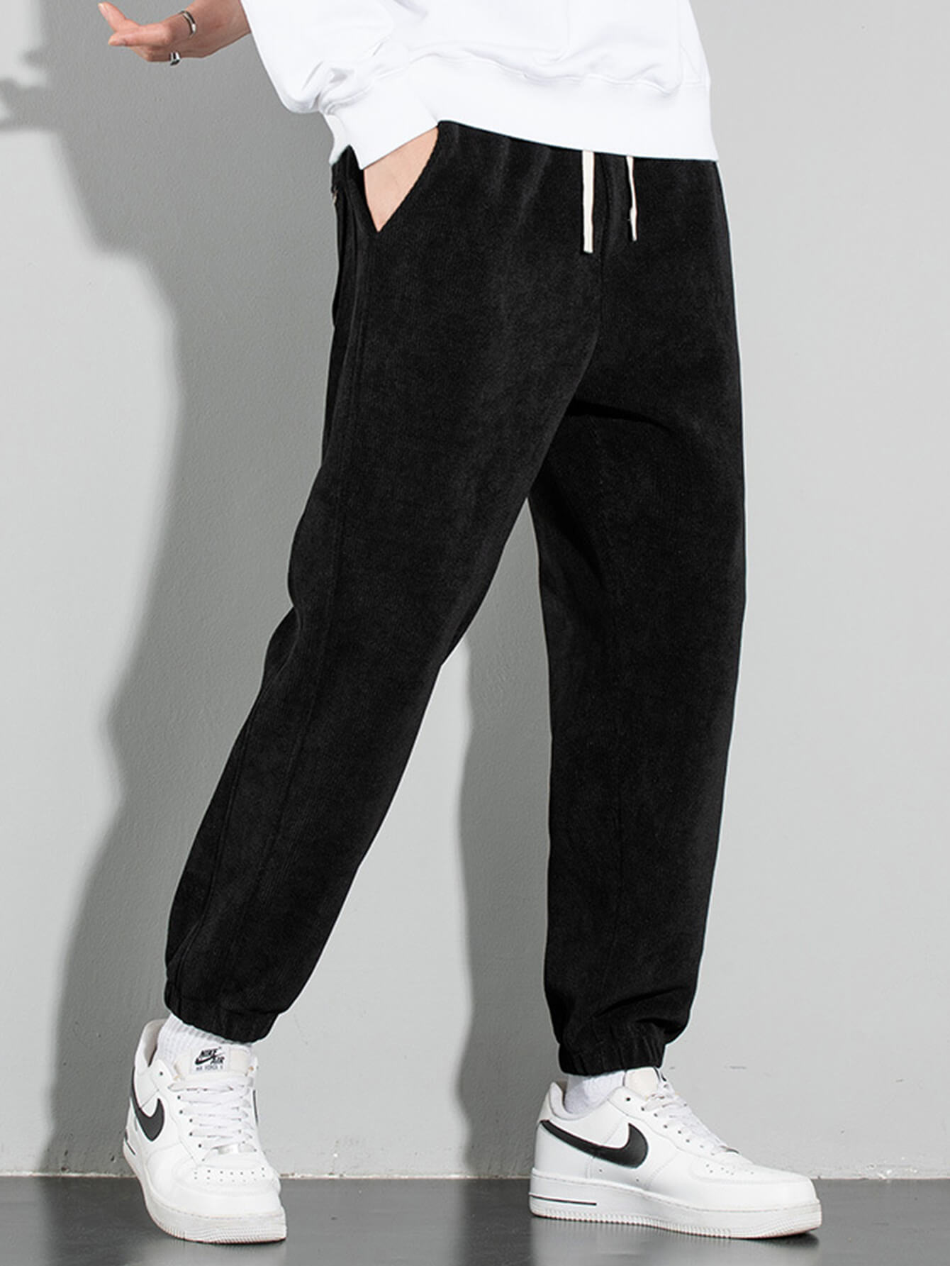 Casual Solid Color Corduroy Warm Pants