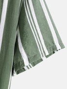 Casual Solid Color Striped Lapel Shirt