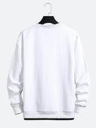 Casual Sweatshirt Men's Fake Two Piece Solid Color Round Neck Fashion Long Sleeves