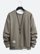 Casual Sweatshirt Men's Fake Two Piece Solid Color Round Neck Fashion Long Sleeves