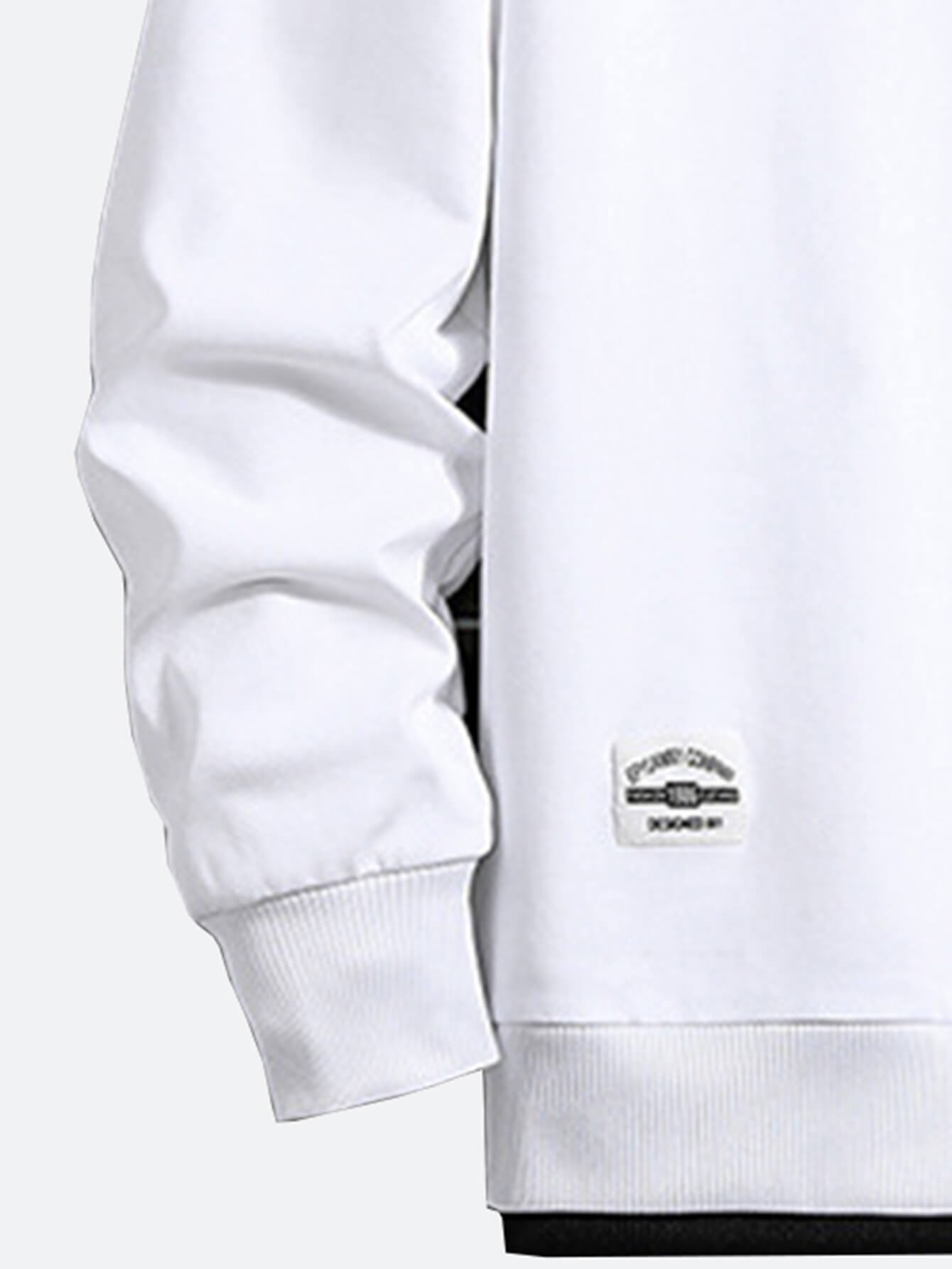 Casual Sweatshirt Men's Fake Two Piece Solid Color Round Neck Fashion Long Sleeves