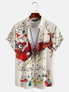 Christmas Santa and Elk Print Shirt