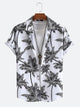 Coconut Tree Print Lapel Shirt