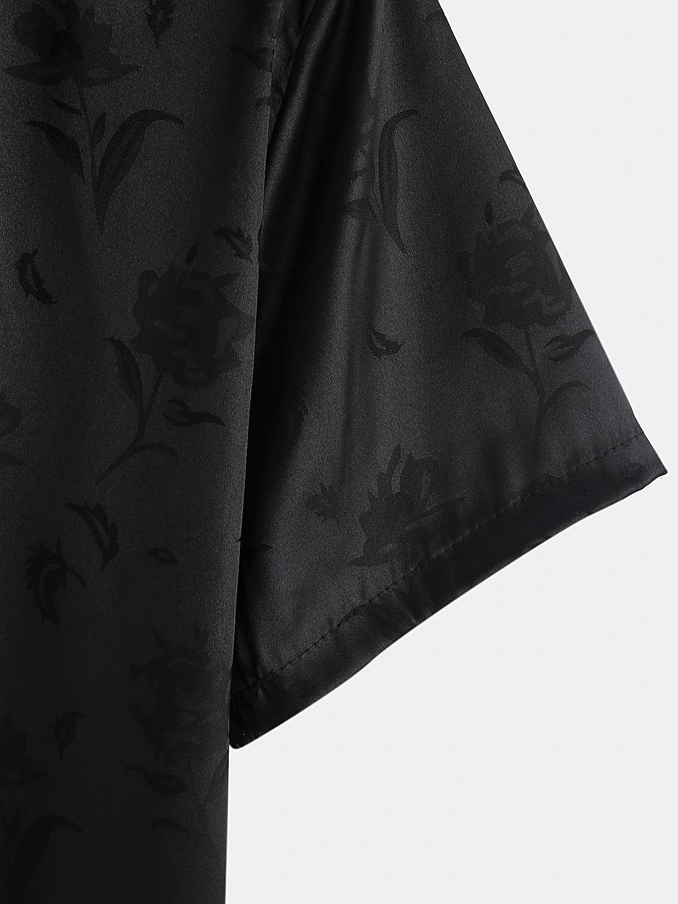 Contrast Hawaiian Rose Jacquard Shirt