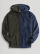 Corduroy Black And White Patchwork Pocket Hoodie