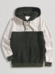 Corduroy Green And White Paneled Pocket Hoodie