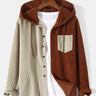 Corduroy Paneled Long-Sleeved Hoodie