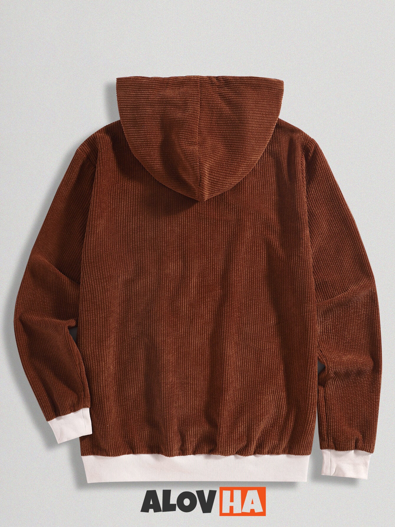 Corduroy Patchwork Creative Pockets Hoodie