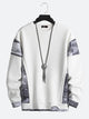 Ethnic Style Crew Neck Paisley Print Pullover