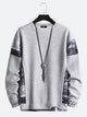 Ethnic Style Crew Neck Paisley Print Pullover
