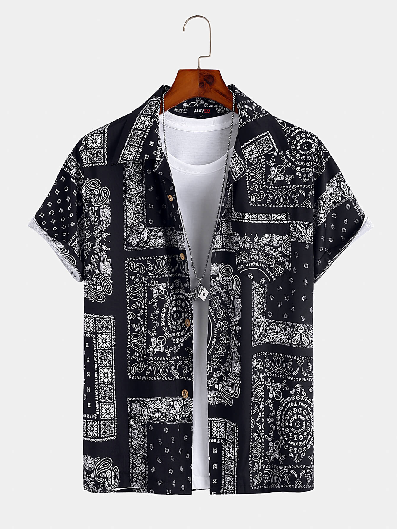 Ethnic Paisley Pattern Lapel Shirt