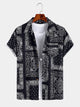 Ethnic Paisley Pattern Lapel Shirt