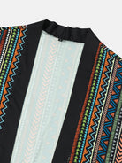 Ethnic Stripe Print Kimono Set