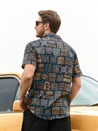 Ethnic Totem Lapel Shirt