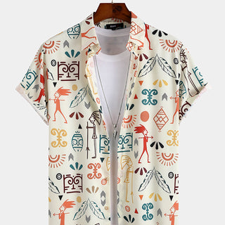 Ethnic Totem Retro Lapel Shirt
