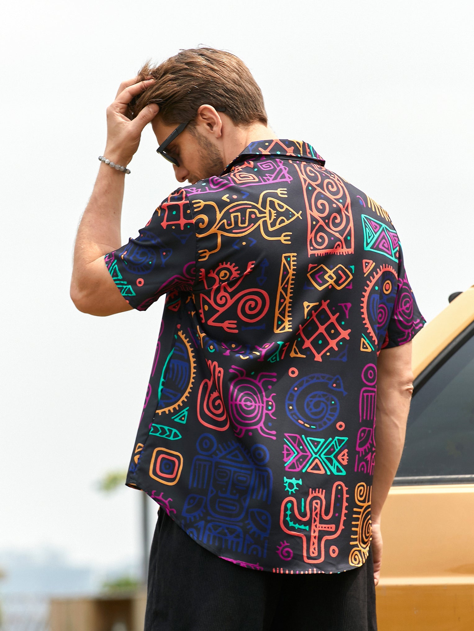 Heren ronde hals vintage T-shirt korte mouwen slim fit design fashion top all-over print shirt B-106, antraciet, L Heren ronde hals vintage T-shirt korte mouwen slim fit design fashion top all-over print shirt B-106, antraciet, L