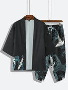 Ethnic Wave Crane Print Set