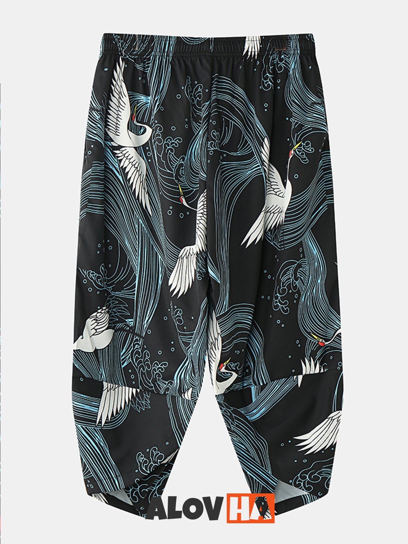 Ethnic Wave Crane Print Set