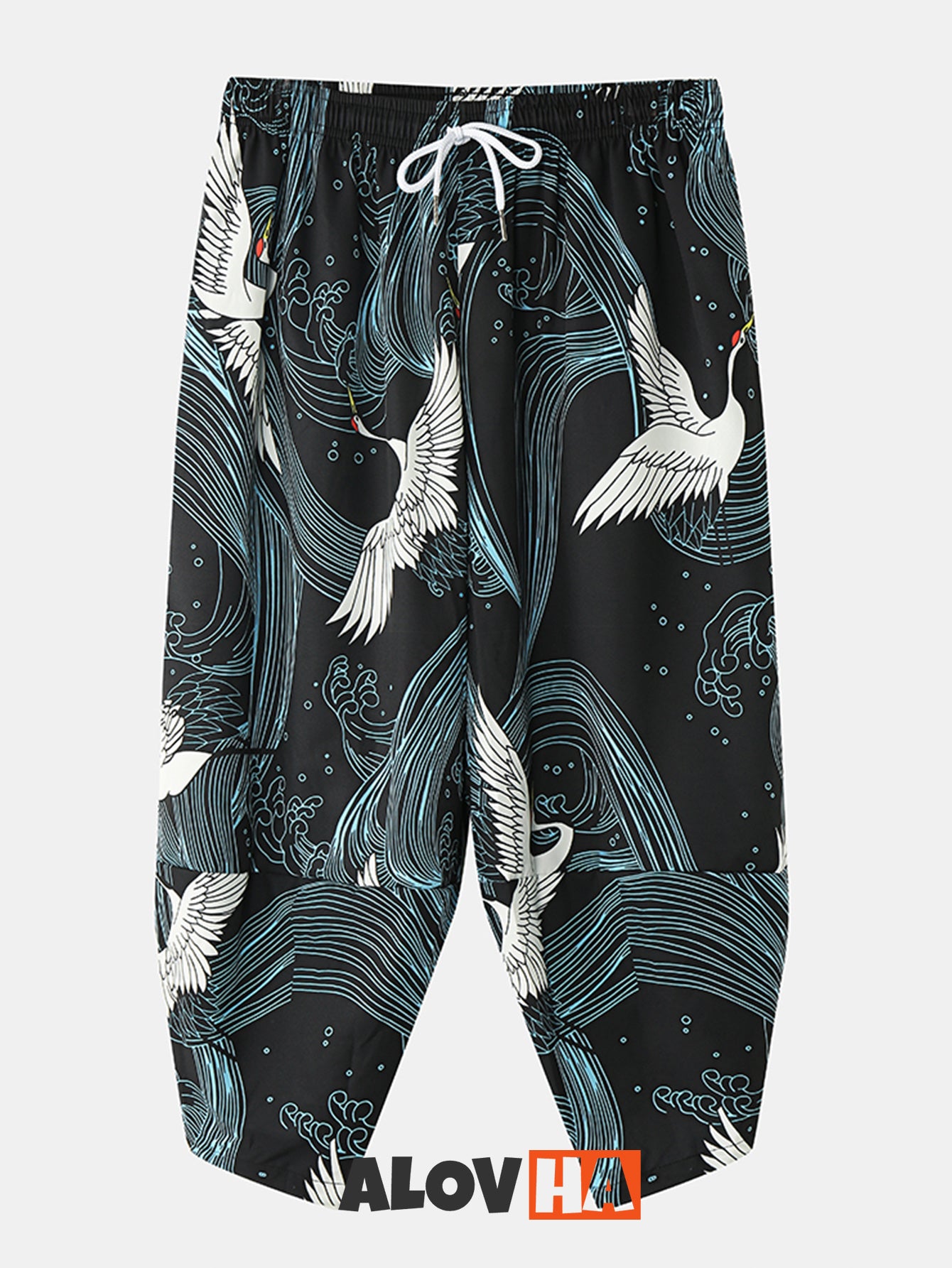Ethnic Wave Crane Print Set