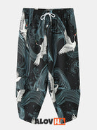 Ethnic Wave Crane Print Set