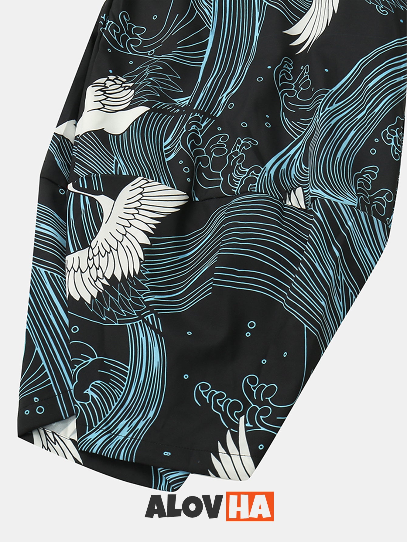 Ethnic Wave Crane Print Set
