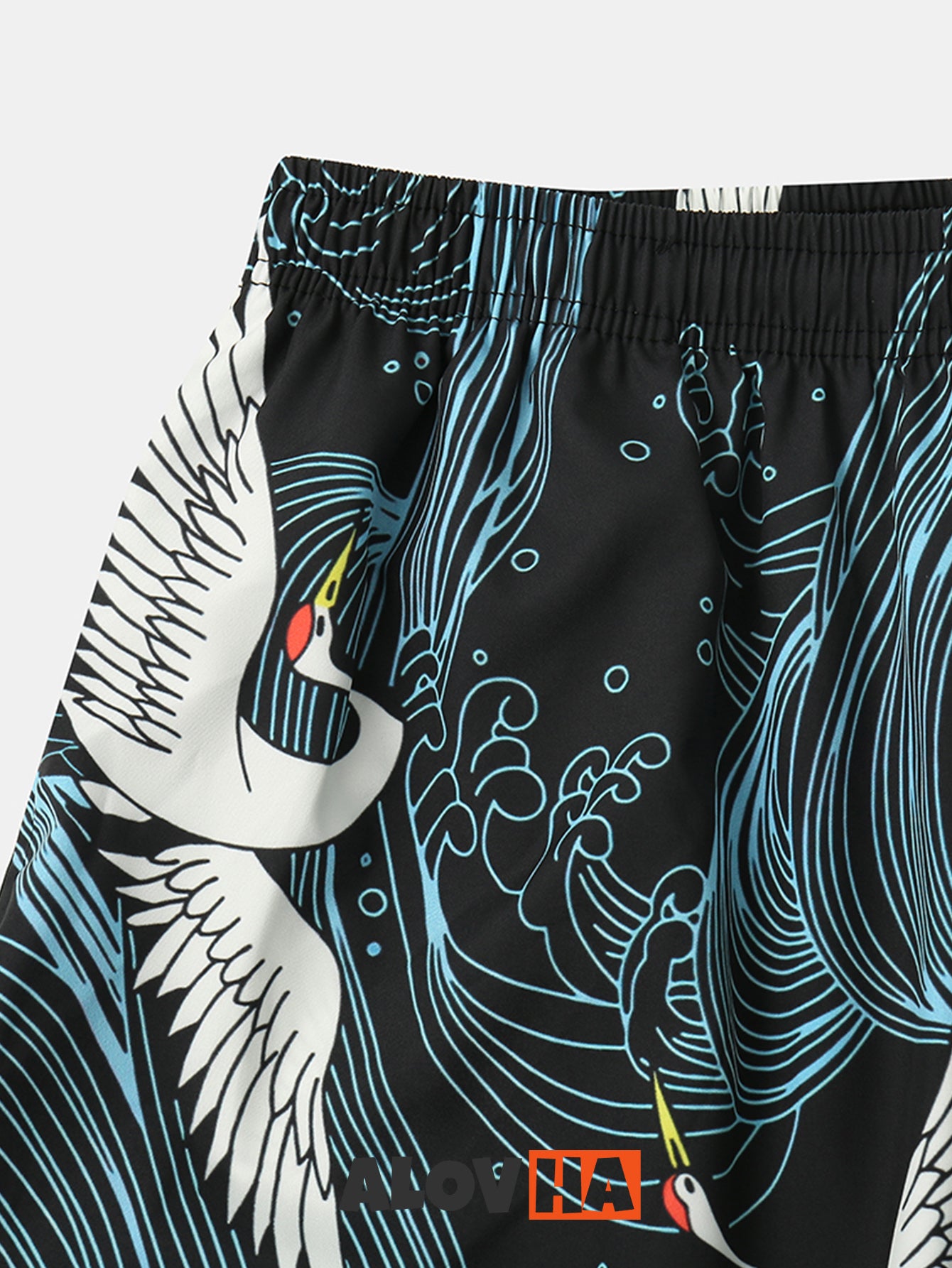 Ethnic Wave Crane Print Set