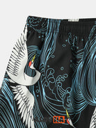 Ethnic Wave Crane Print Set
