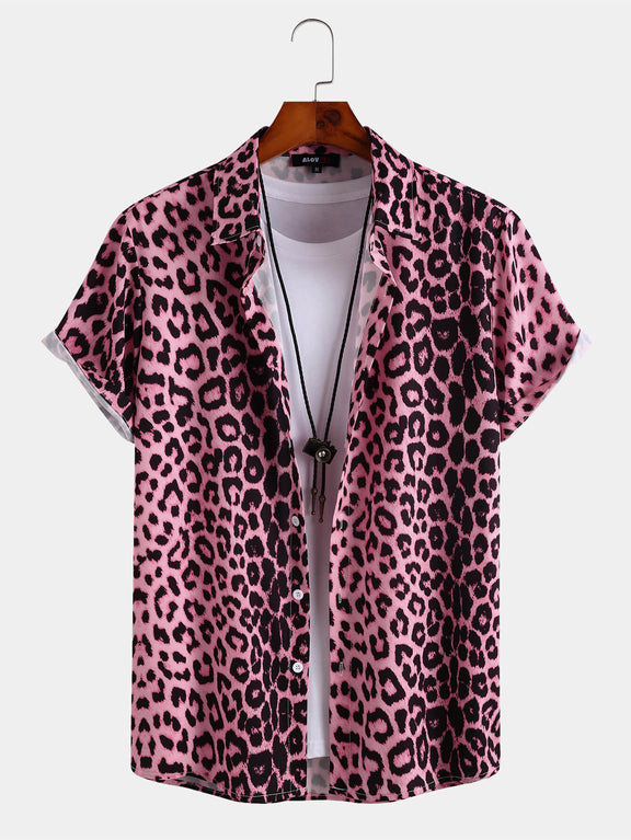 Leopard Men's Short Sleeve Shirt