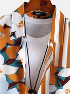 Floral Stripe Panel Holiday Shirt