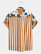 Floral Stripe Panel Holiday Shirt