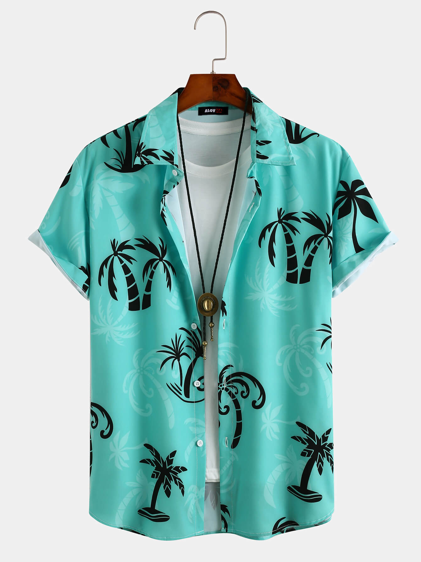 Hawaiian Cartoon Coconut Tree Print Shirt