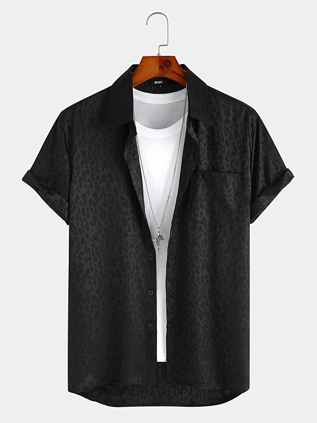 Jacquard Leopard Print Shirt