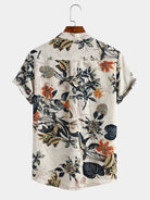 Mens Floral & Plant Pullover Hawaiian Vacation Henley