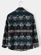 Flannel Irregular Geometric Pattern Lapel Jacket