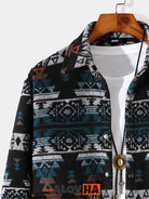 Flannel Irregular Geometric Pattern Lapel Jacket