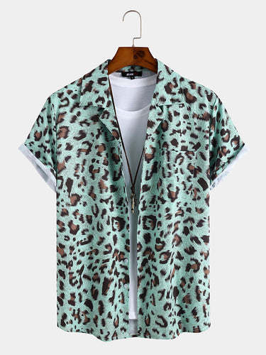 Green Leopard Men's Short Sleeve Shirt main image 0