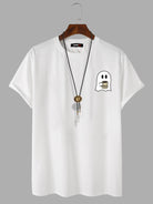 Men's 100% Cotton Halloween Ghost Print T-Shirt