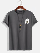 Men's 100% Cotton Halloween Ghost Print T-Shirt