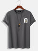 Men's 100% Cotton Halloween Ghost Print T-Shirt