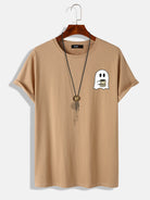 Men's 100% Cotton Halloween Ghost Print T-Shirt