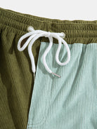 Men's Casual Corduroy Contrast Patchwork Shorts