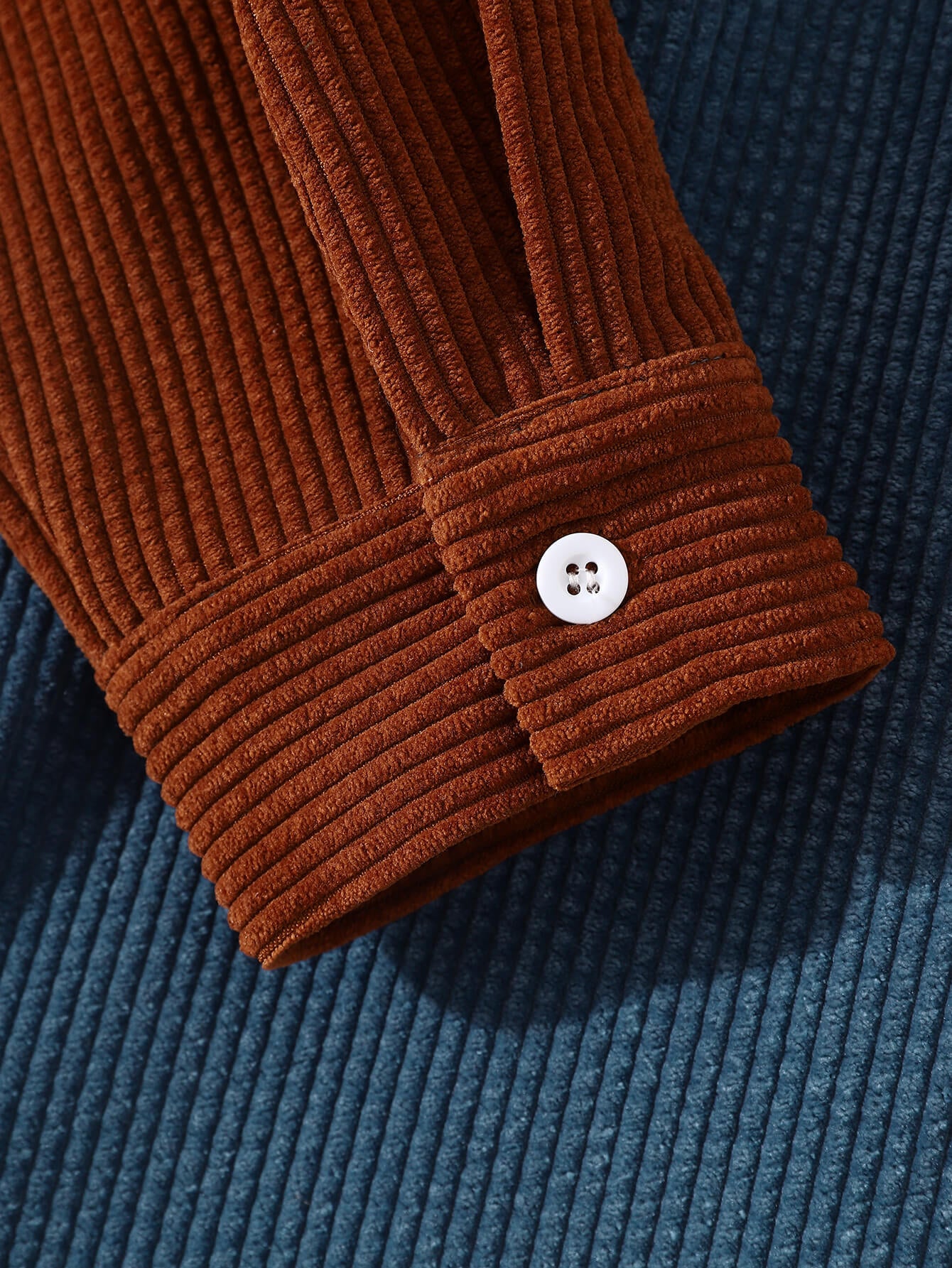 Men's Contrast Patchwork Corduroy Long Sleeve Hoodie