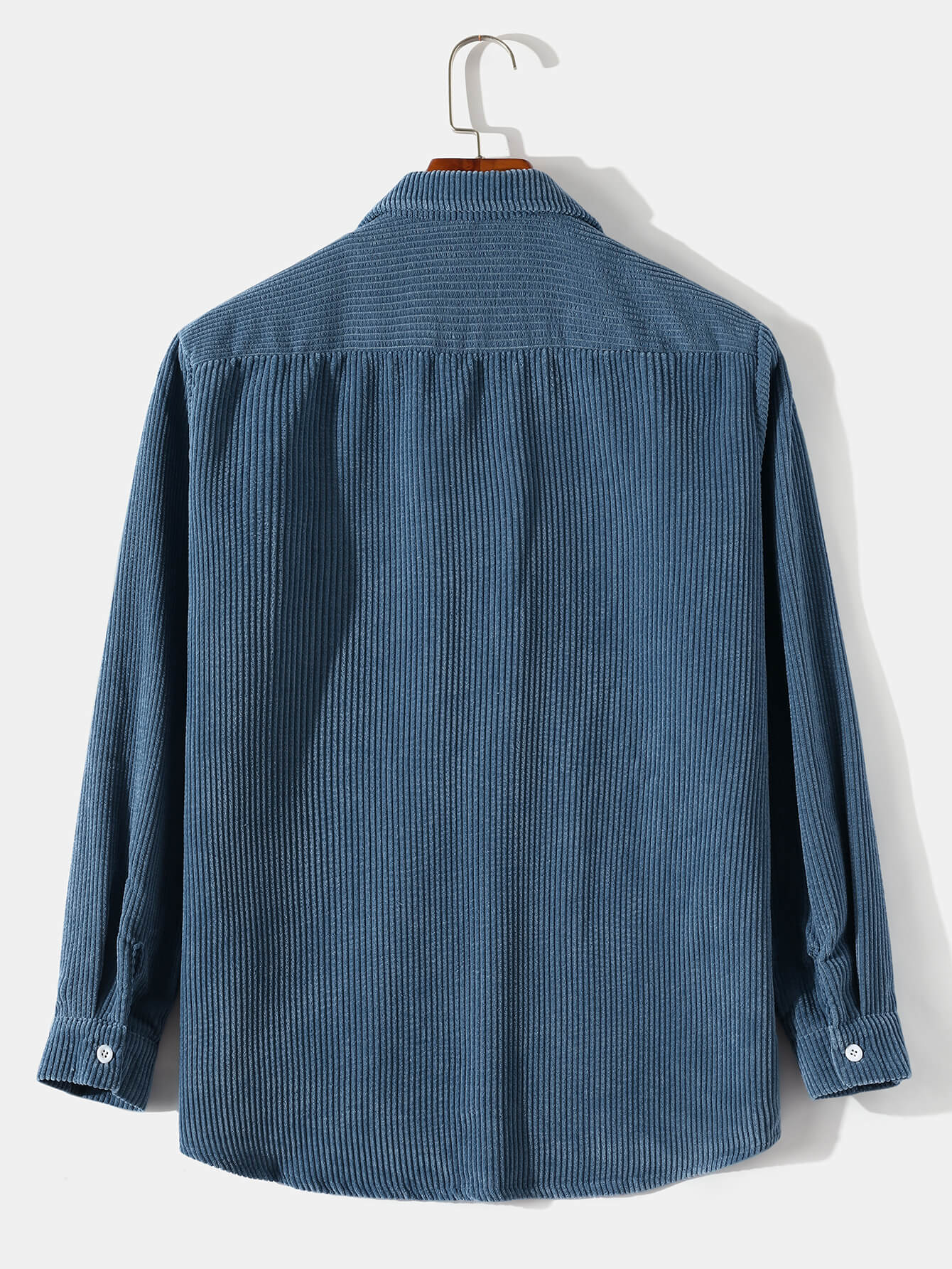 Men's Corduroy Solid Color Casual Long Sleeve Button Up Shirt