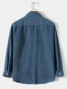 Men's Corduroy Solid Color Casual Long Sleeve Button Up Shirt