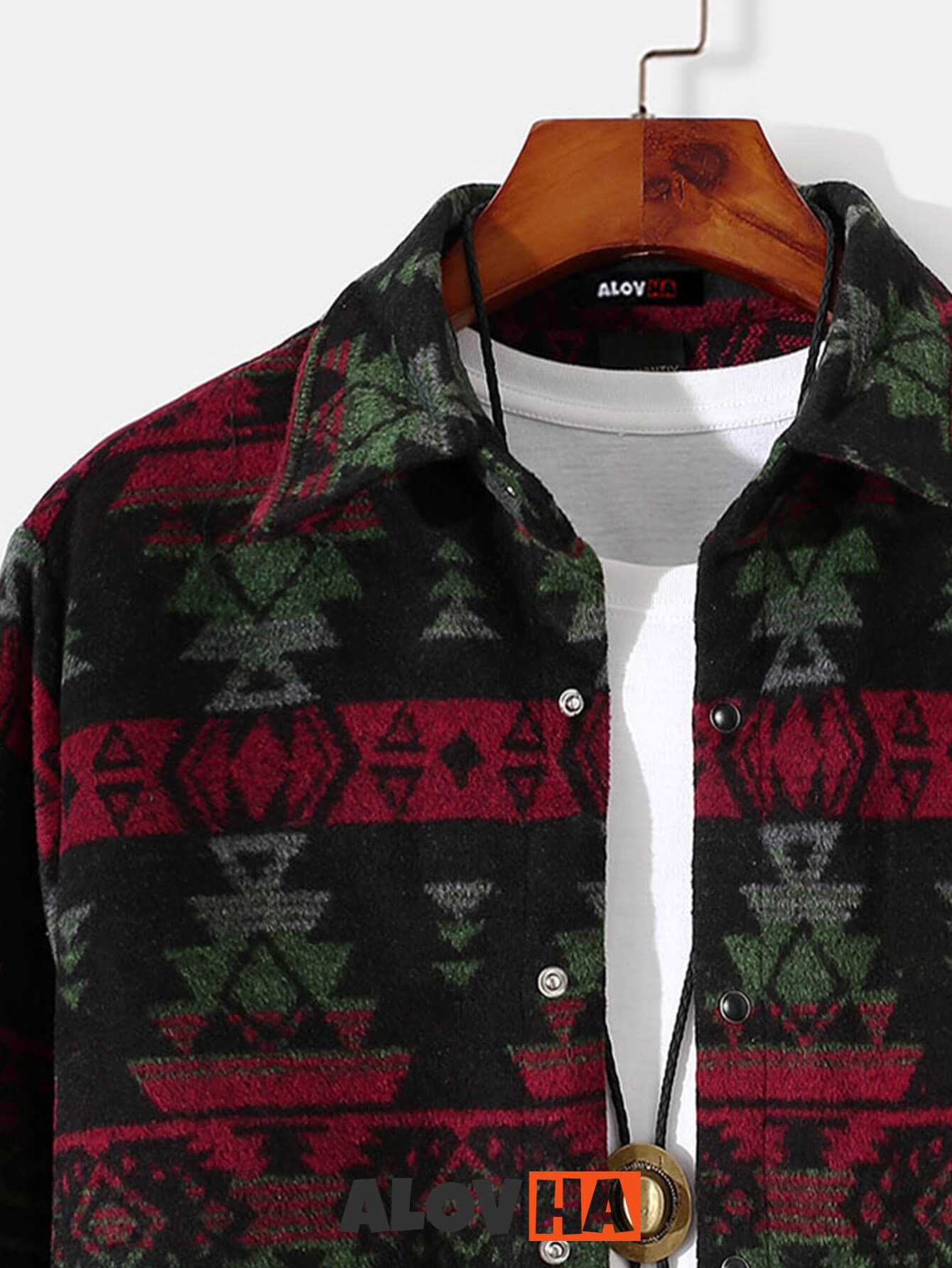 Men's Geometric Lapel Long Sleeve Print Jacket