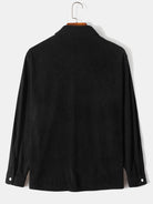 Men's Patchwork Corduroy Button Long Sleeve Shirt